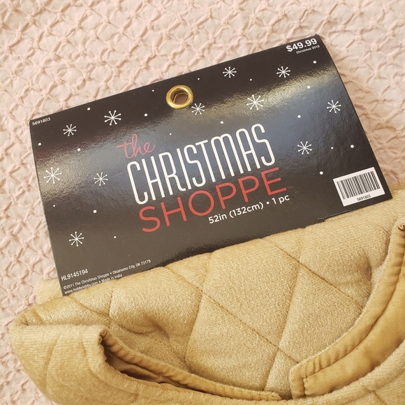 The Christmas Shoppe Plush Beige Tree Skirt - Picture 3 of 9